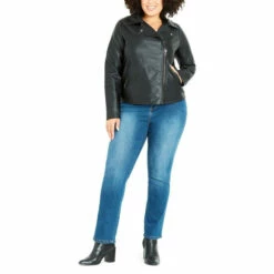 Evans Zip Pu Jacket For Female -Cheap Evans Clothing Store unnamed file 860