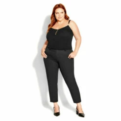 Evans Naples Tapered Trousers - Long For Female -Cheap Evans Clothing Store unnamed file 876