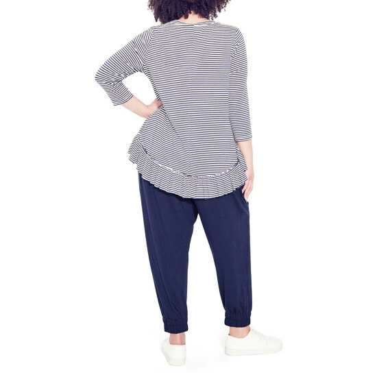 Evans Double Frill Stripe Top For Female 4 Evans Double Frill Stripe Top For Female - Image 2