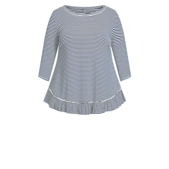 Evans Double Frill Stripe Top For Female 5 Evans Double Frill Stripe Top For Female - Image 3