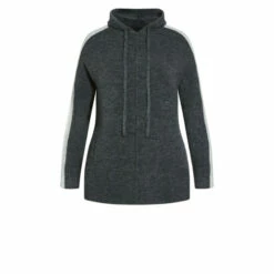 Evans Colour Block Hooded Jumper For Female -Cheap Evans Clothing Store unnamed file 943