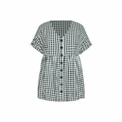 Evans Gingham Button Tunic For Female -Cheap Evans Clothing Store unnamed file 949