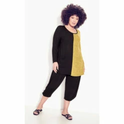 Evans Lena Colour Block Tunic Top For Female -Cheap Evans Clothing Store unnamed file 958