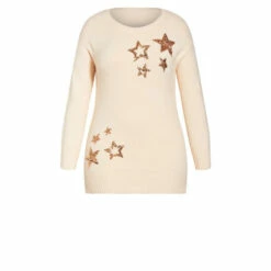 Evans Sequin Star Jumper For Female -Cheap Evans Clothing Store unnamed file 972